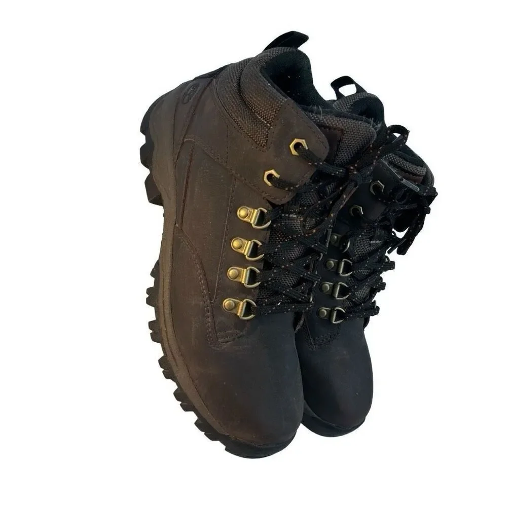 Timberlands high top brown boots boys 6 or woman’s 8